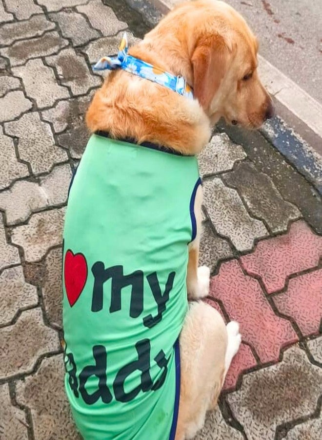 Lulala Pet t-Shirt Printed Round Neck Sleeveless Dog Vest Tank T-Shirt/Tees Apparel/Clothes/Tees Gift for Small Medium and Large Dogs Cats Green (26 Inch) - Image 2